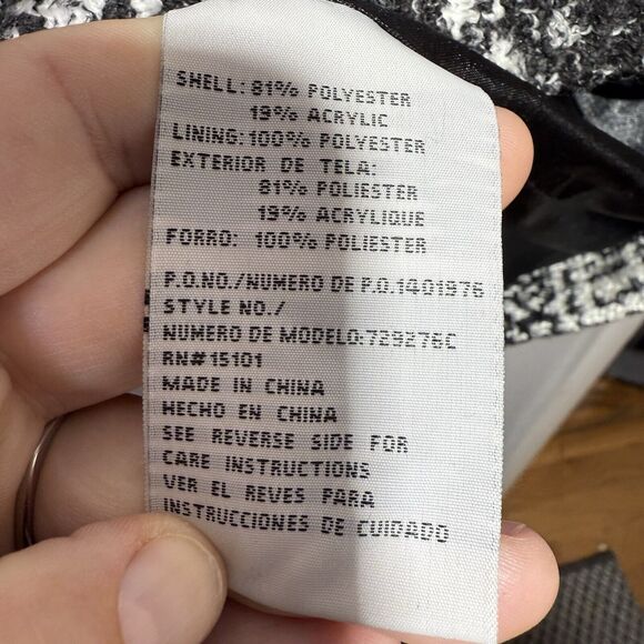 Weather Tamer Plaid Belted Peacoat Women’s Size 1X Black & White - Picture 4 of 6